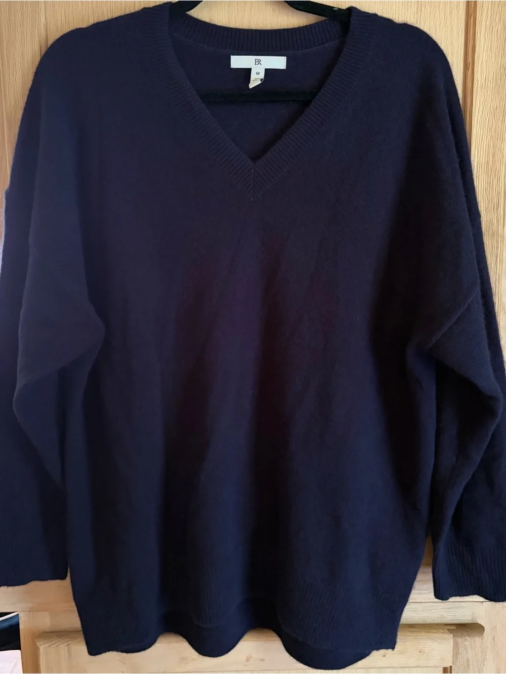 Banana Republic Navy Blue V-Neck Oversized Cashmere Sweater Size M